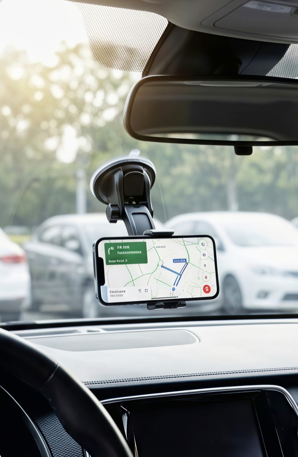 Universal Dashboard & Windshield Suction Cup Car Phone Holder – 360° Adjustable Mobile Mount for GPS Navigation